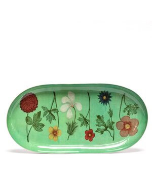 Oval Enamel Tray Festival Of Flowers