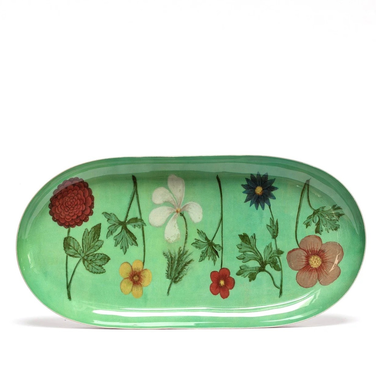 Oval Enamel Tray Festival Of Flowers