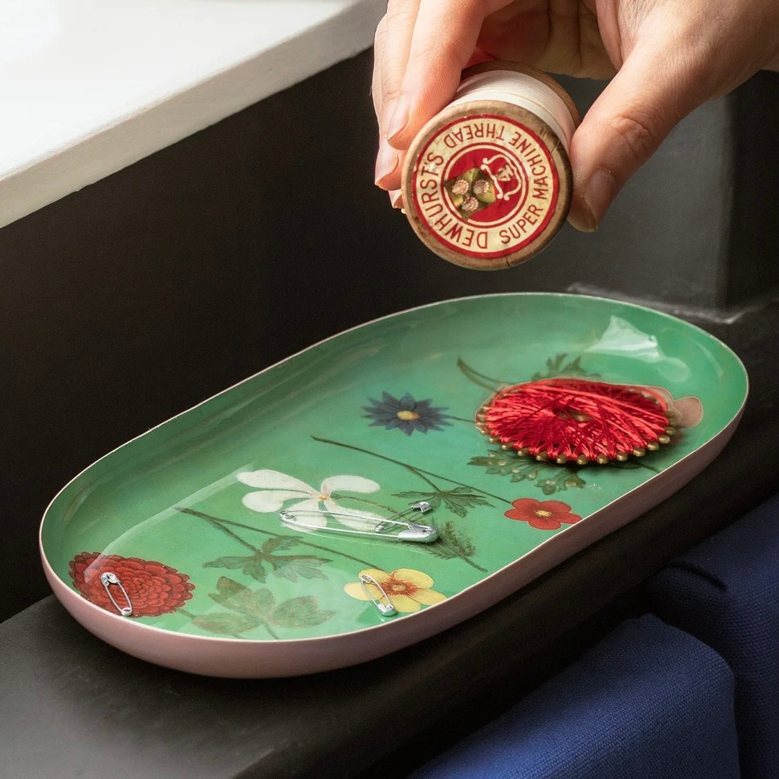 Oval Enamel Tray Festival Of Flowers