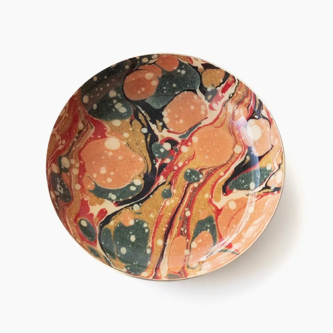 Round Enamel Tray Marbled