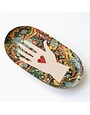 Oval Enamel Tray Heart In Hand
