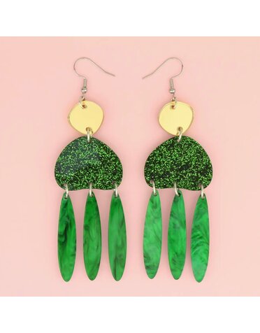 Mindful Chime Earrings Green