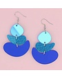 Mindful Pebble Stack Earrings Blue