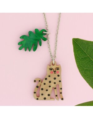 Doodle Leopard Charm Necklace