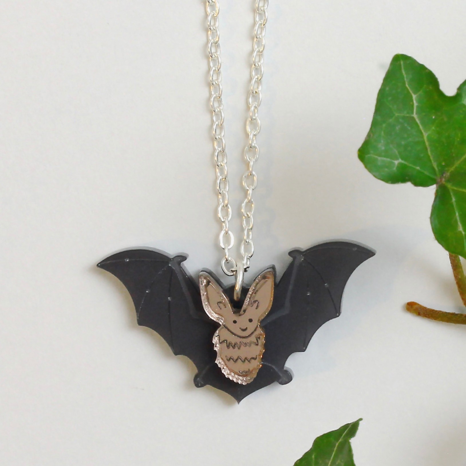 Long-Eared Bat Charm Necklace