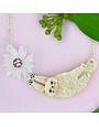 Doodle Cat Cream Necklace