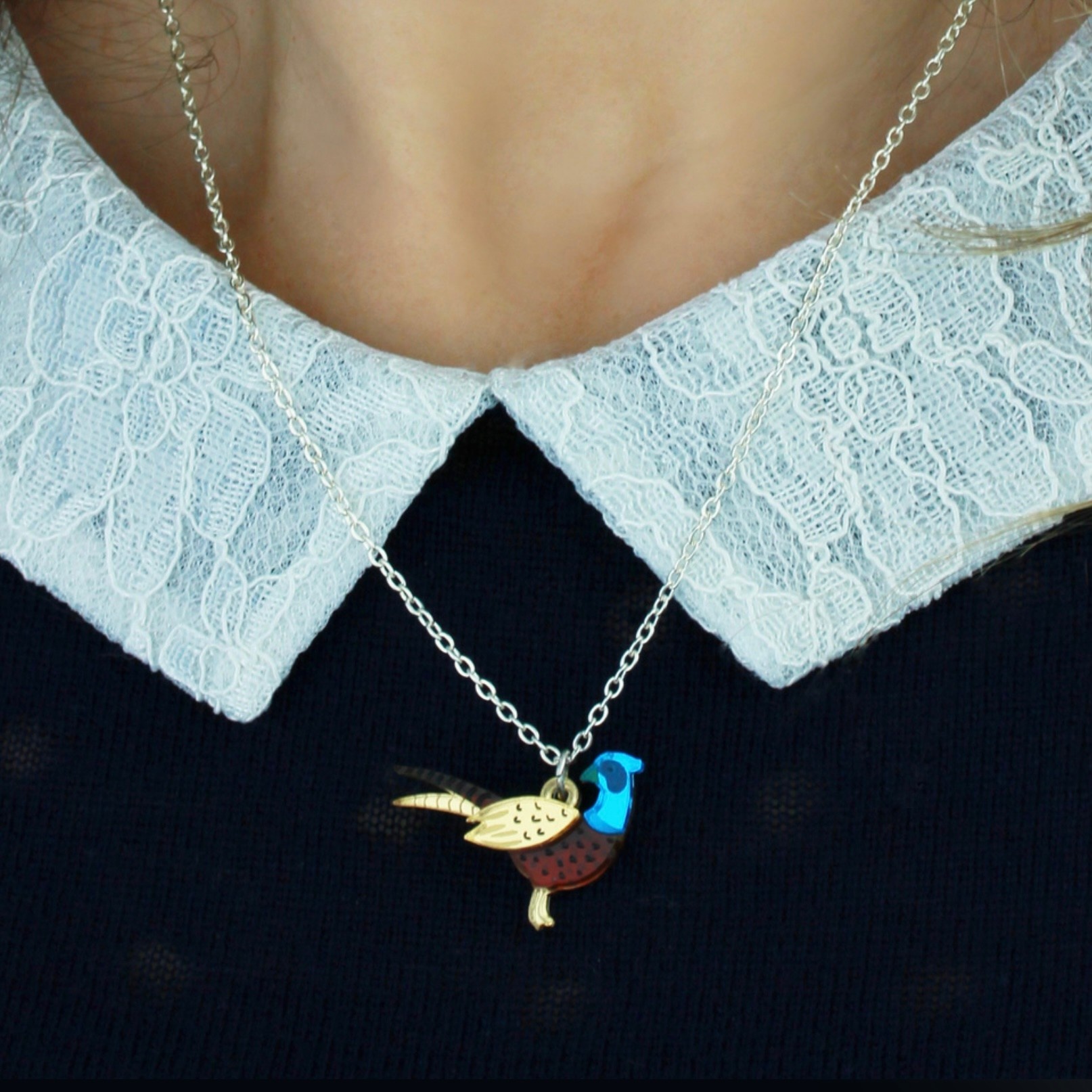 Pheasant Charm Necklace