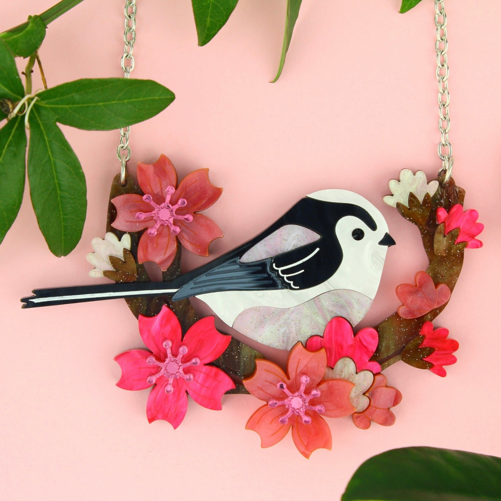 Long-Tailed Tit Statement Necklace