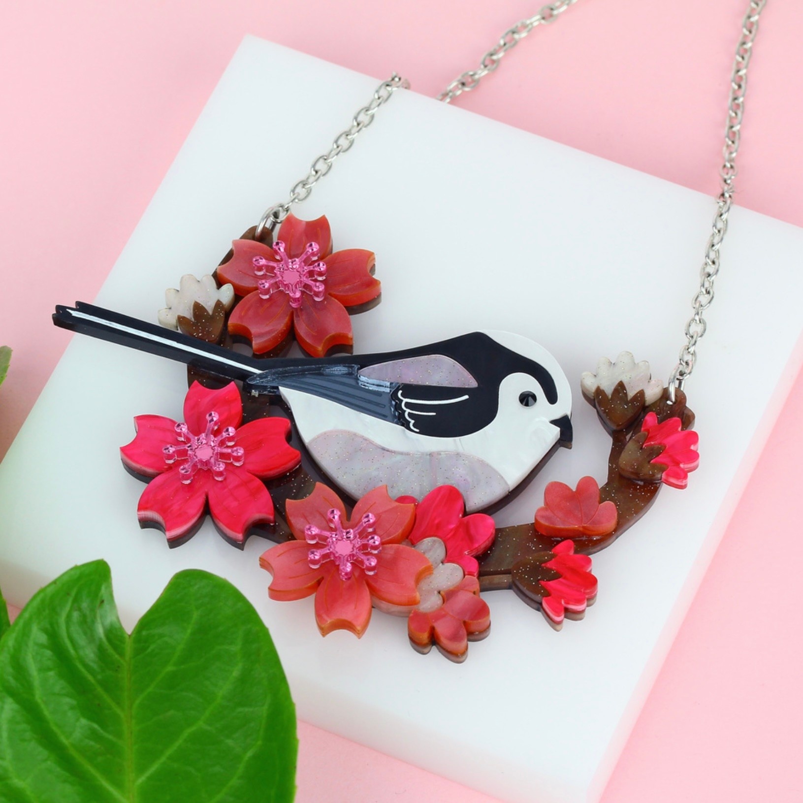 Long-Tailed Tit Statement Necklace