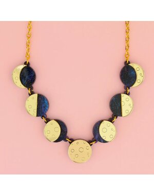 Moon Phase Necklace Gold