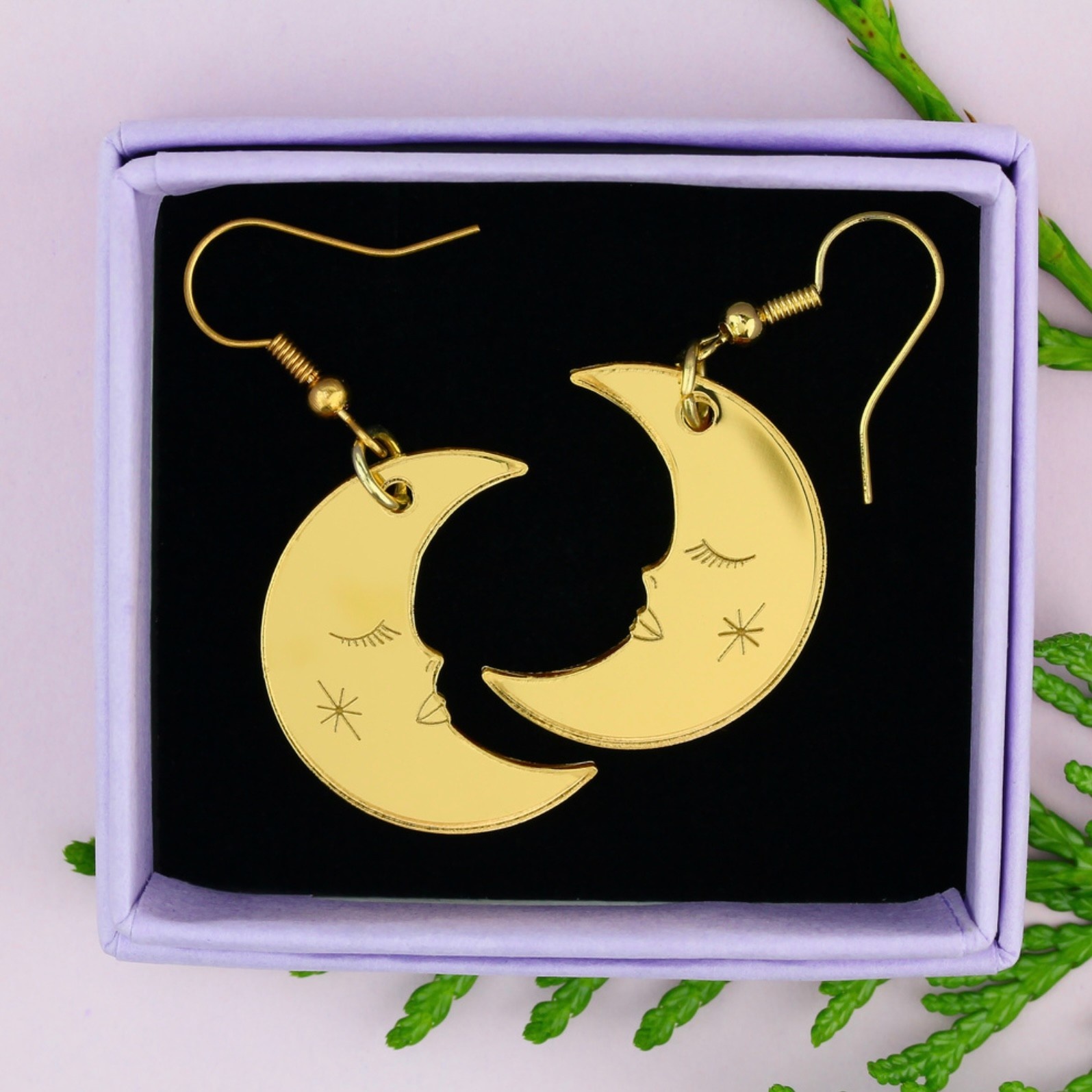 Gold Moon Earrings