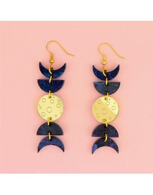 Moon Phase Earrings Gold