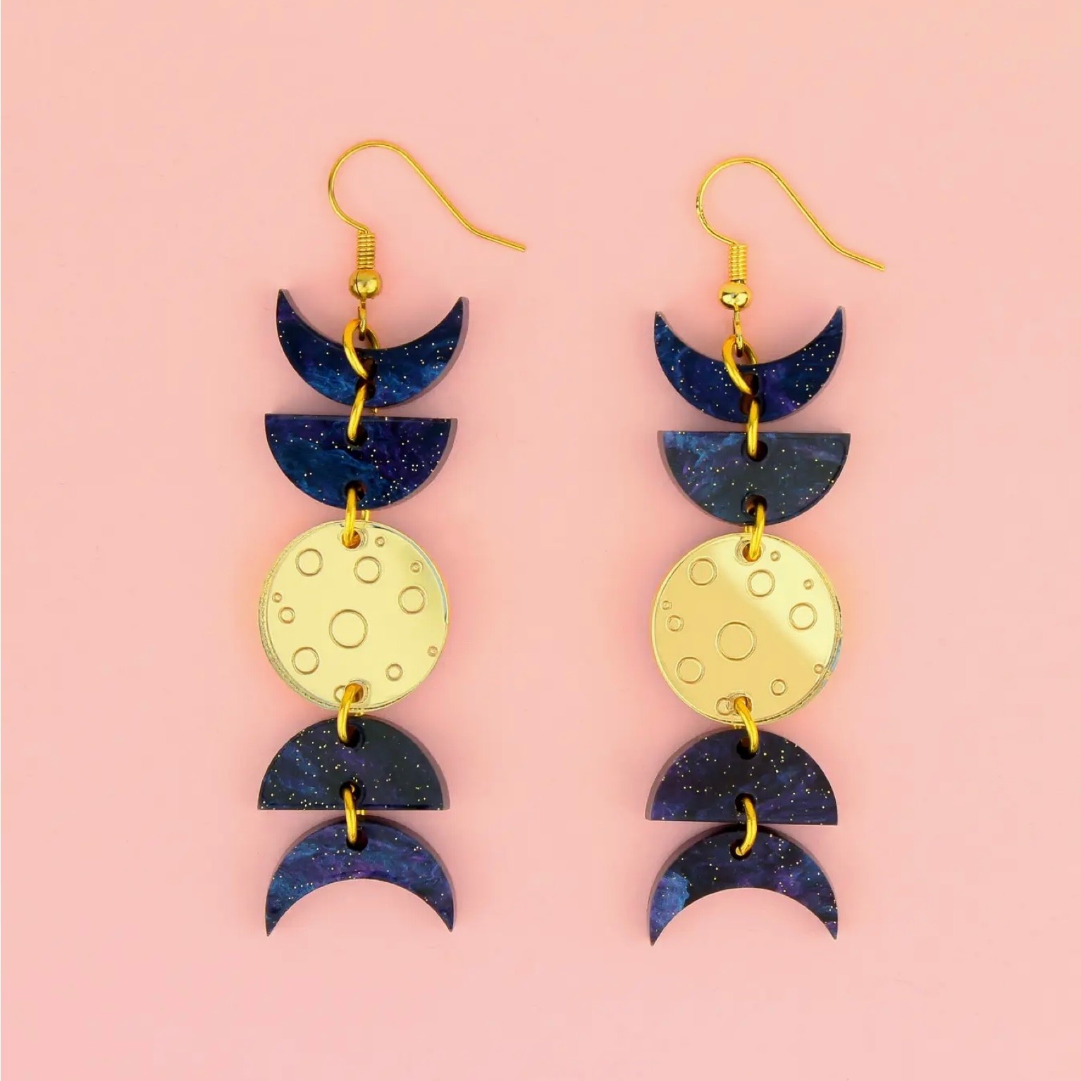 Moon Phase Earrings Gold