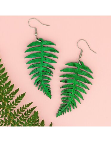 Fern Earrings Green