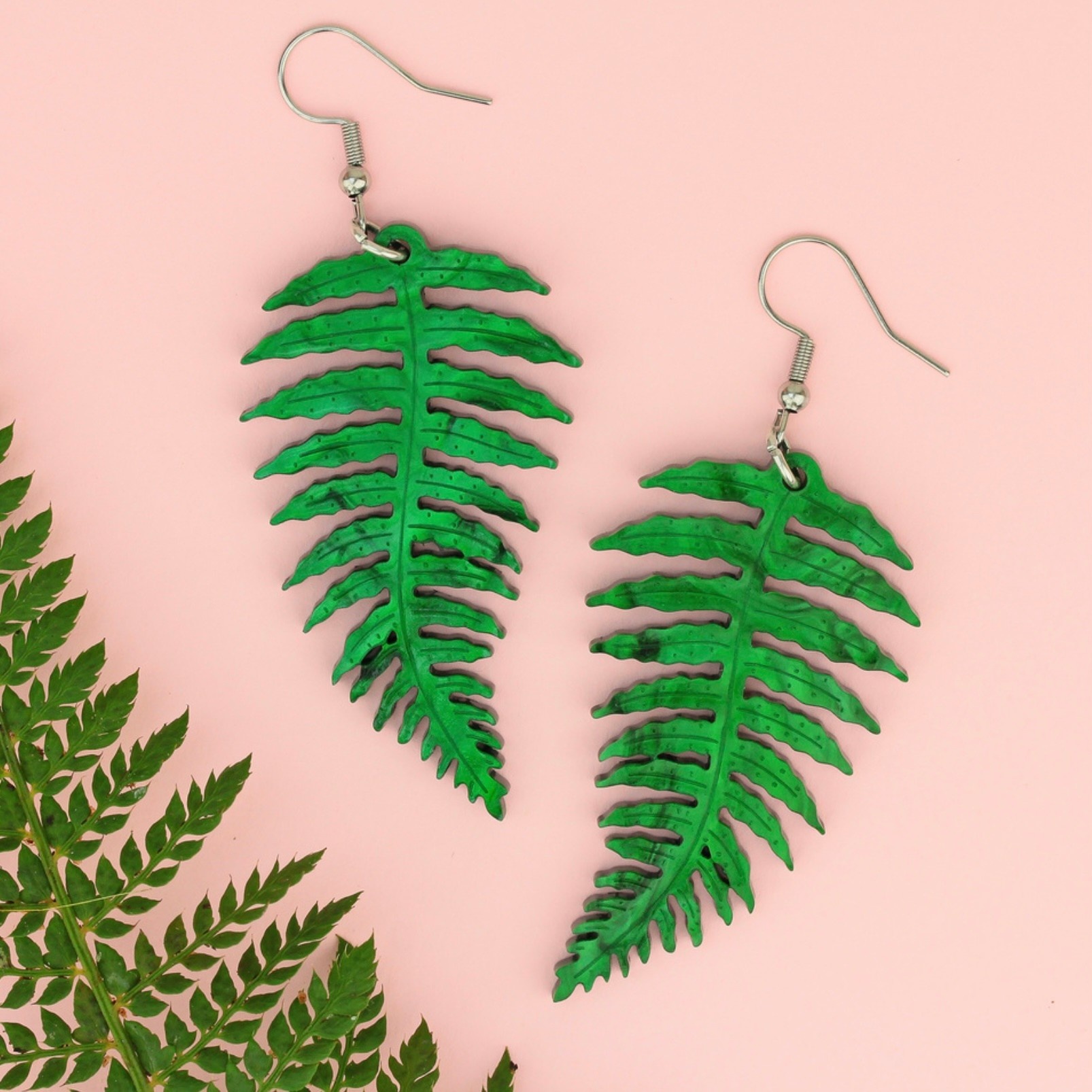 Fern Earrings Green