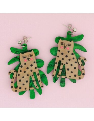 Doodle Leopard Statement Earrings