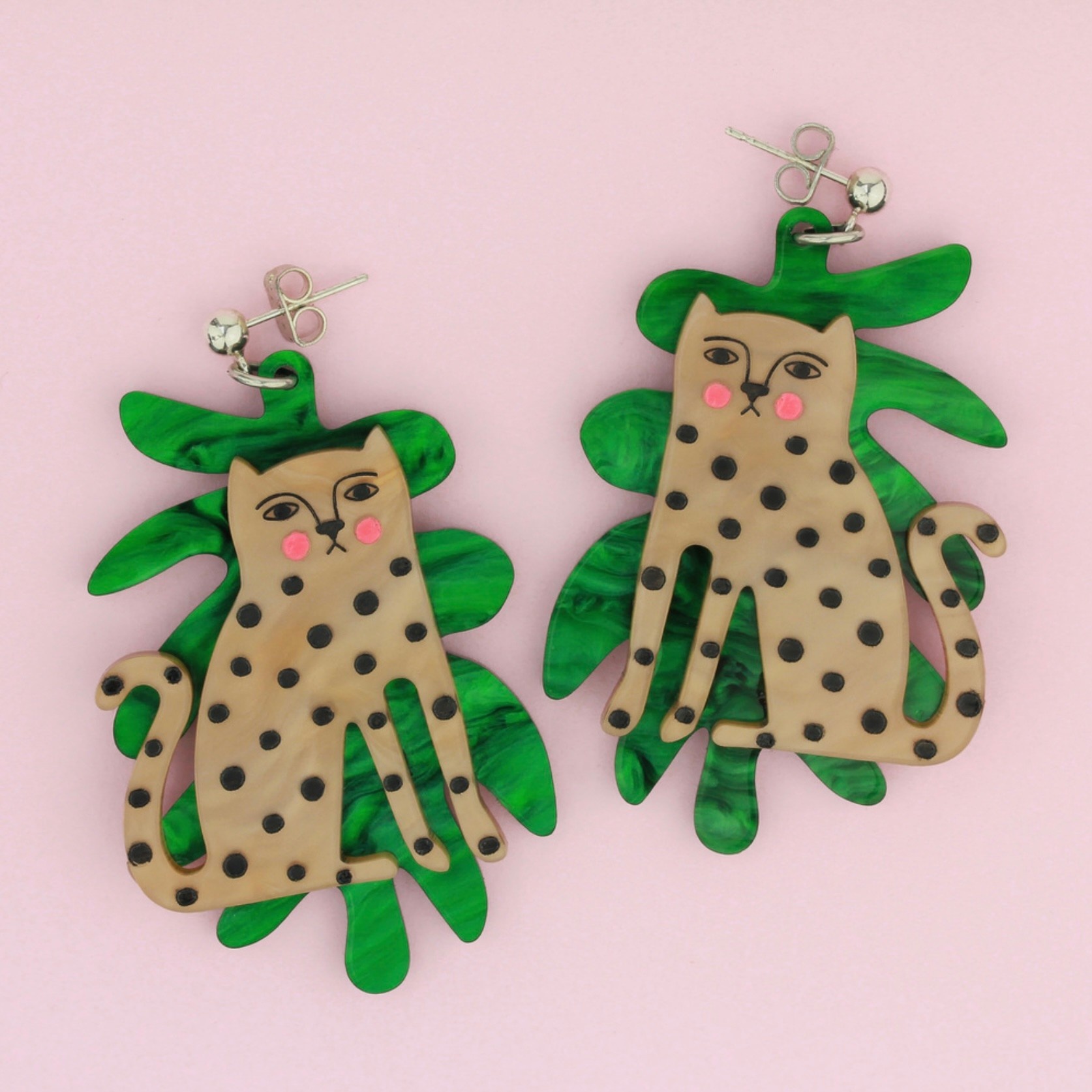 Doodle Leopard Statement Earrings