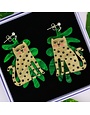 Doodle Leopard Statement Earrings