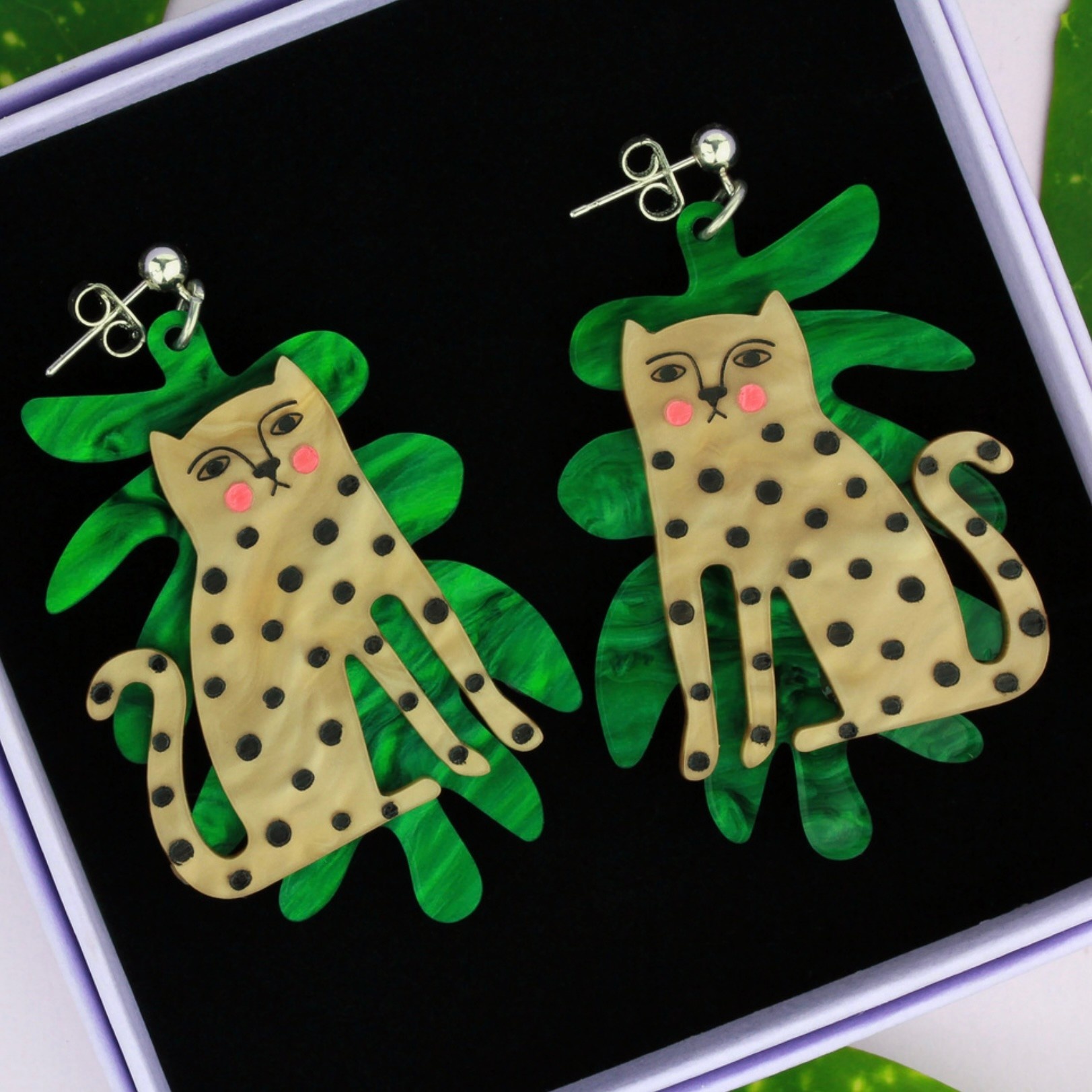 Doodle Leopard Statement Earrings