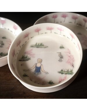 Becky Mackenzie Ceramic Bowl Cherry Blossom Swimmer