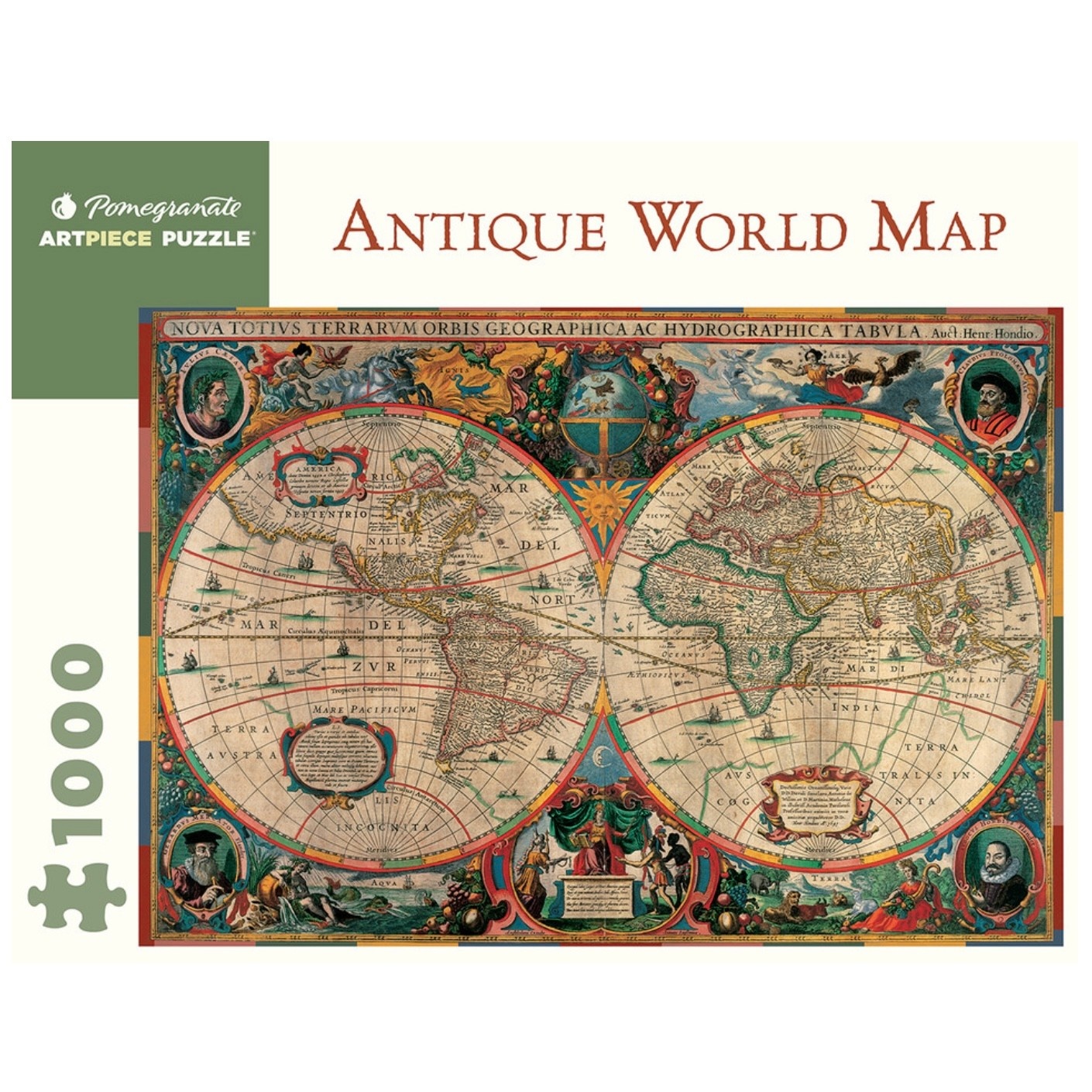 Pomegranate 1000 Piece Puzzle Antique World map