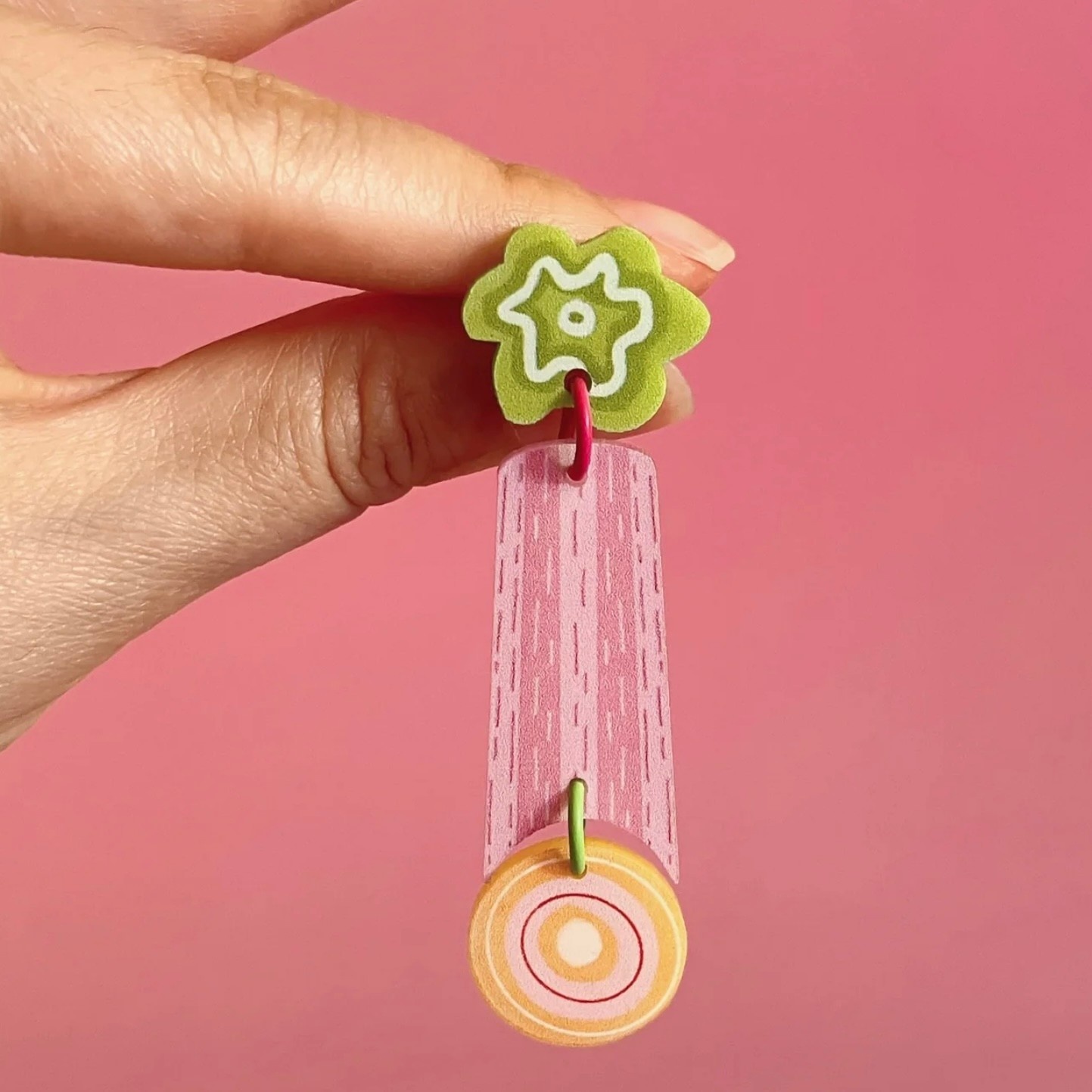 Westmount Art Botanical Earrings Rhubarb