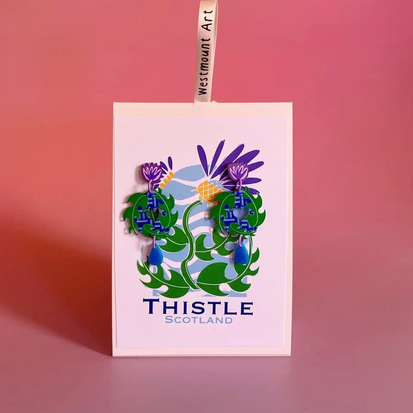 Westmount Art Botanical Earrings Thistle
