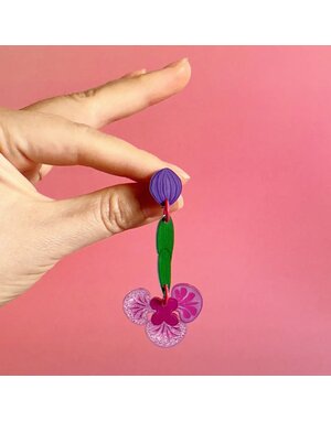 Westmount Art Botanical Earrings Orchid