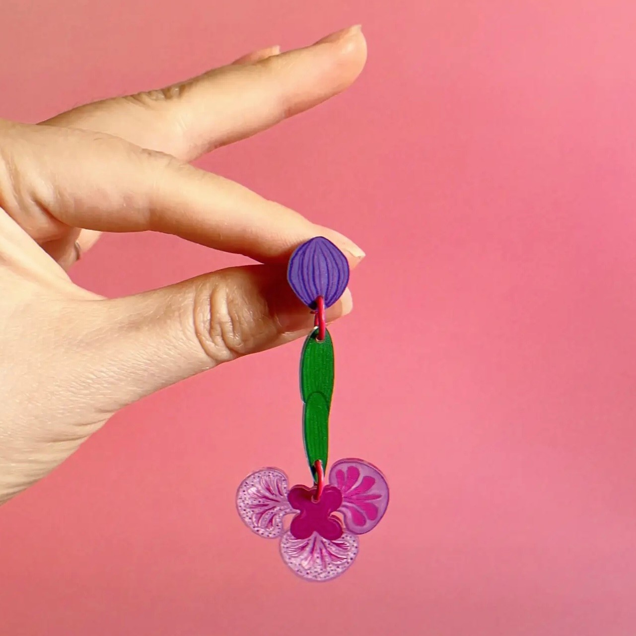 Westmount Art Botanical Earrings Orchid