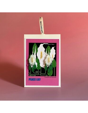 Westmount Art Botanical Earrings Peace Lily