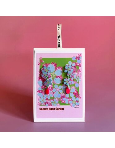 Westmount Art Botanical Earrings Sedum Rose Carpet
