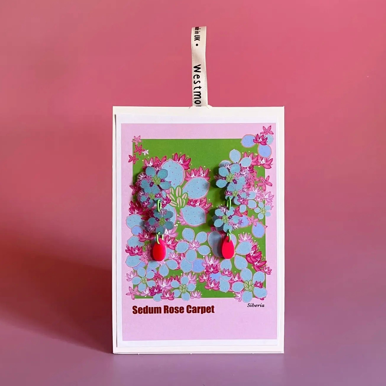 Westmount Art Botanical Earrings Sedum Rose Carpet