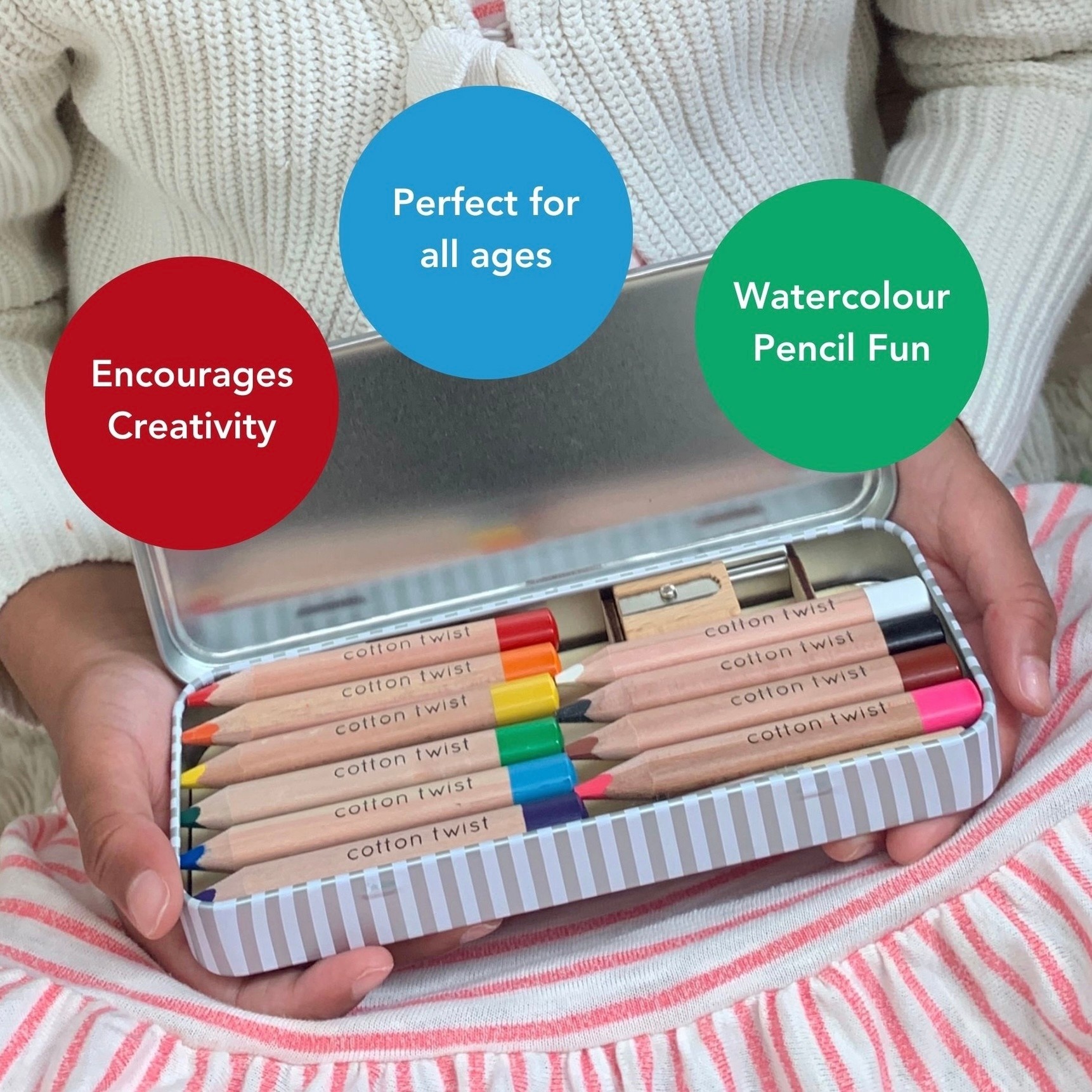 Cotton Twist Jumbo Watercolour Pencils Tin