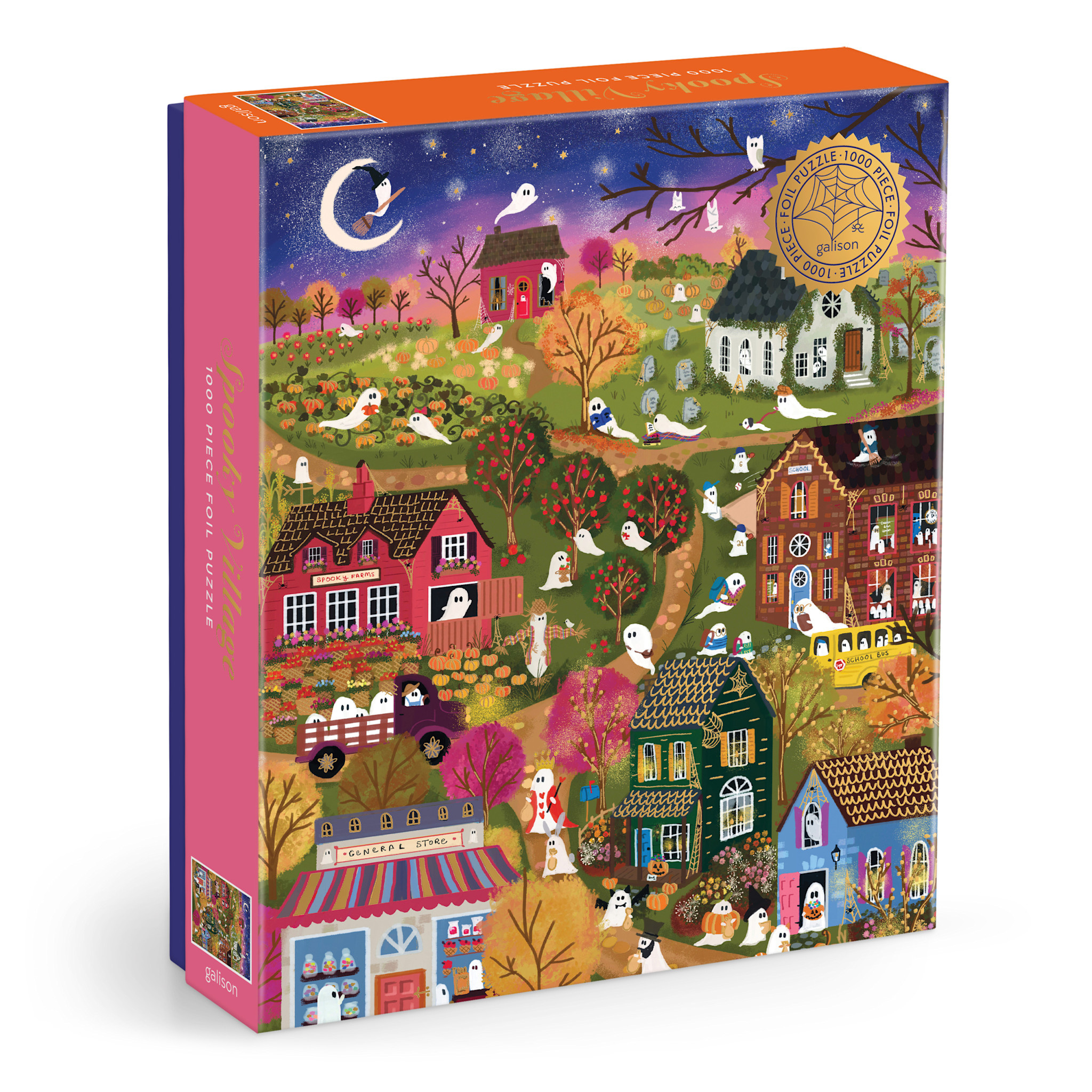 Galison 1000 Piece Foil Puzzle Spooky Village