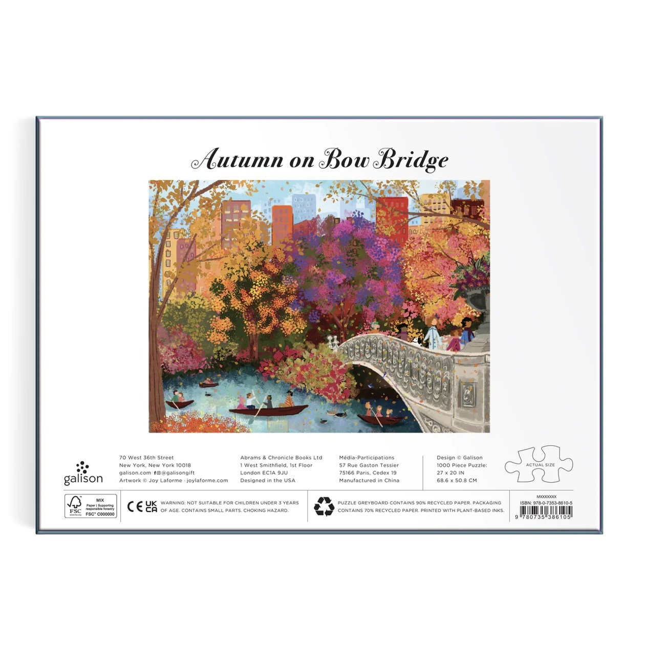 Galison 1000 Piece Puzzle Autumn On Bow Bridge