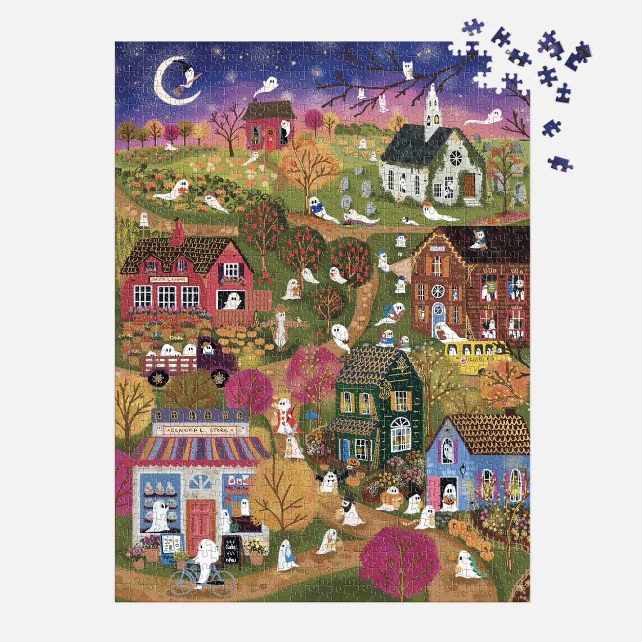 Galison 1000 Piece Foil Puzzle Spooky Village