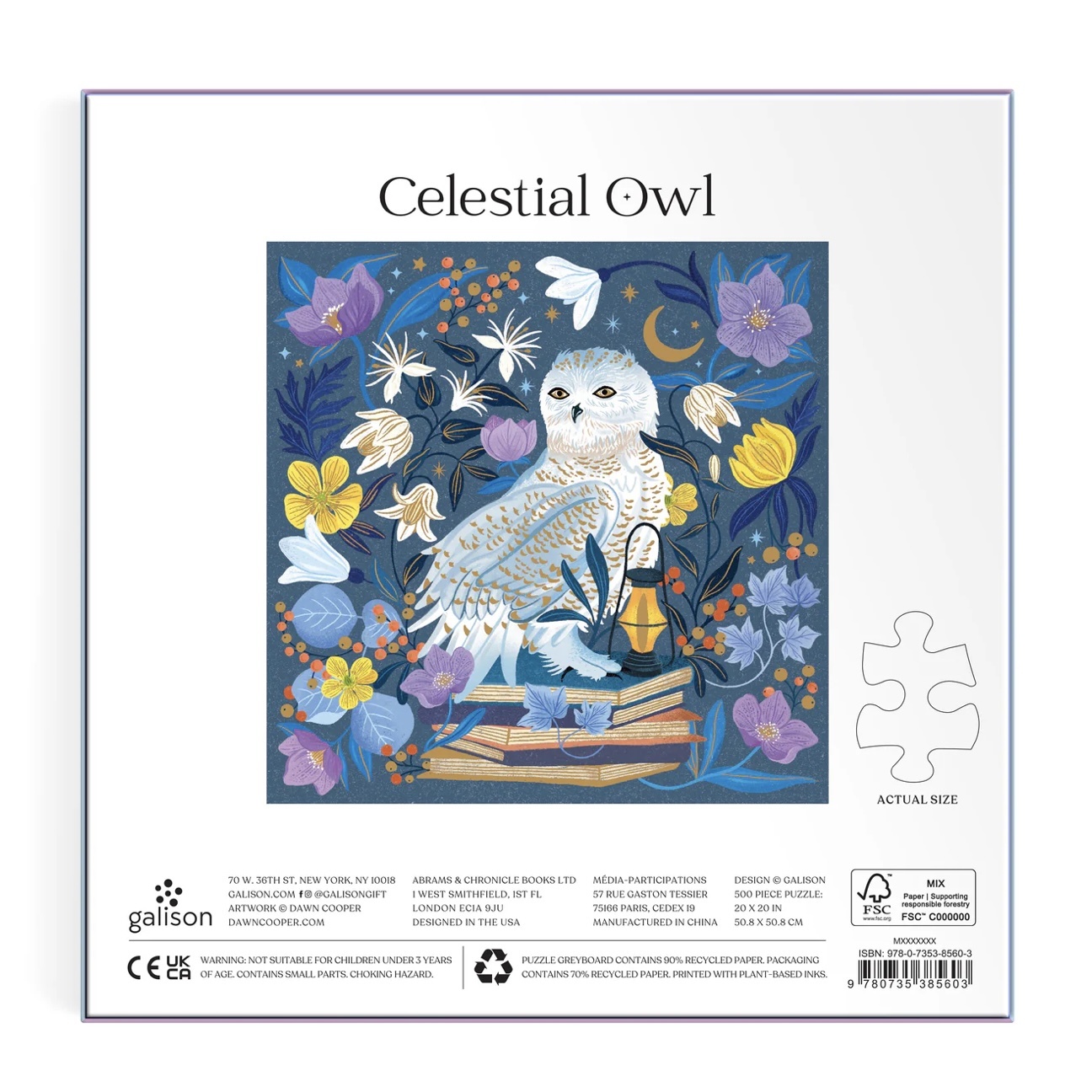 Galison 500 Piece Puzzle Foil Celestial Owl