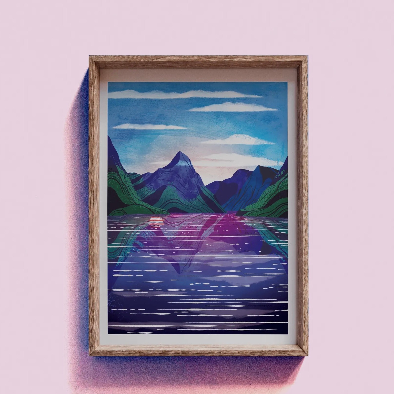 Hello Grimes Milford Sound A4 Print