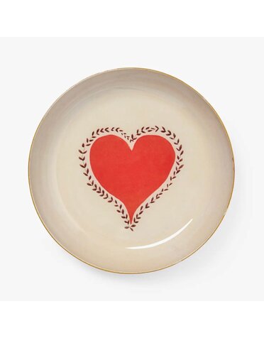 Round Enamel Tray Heart
