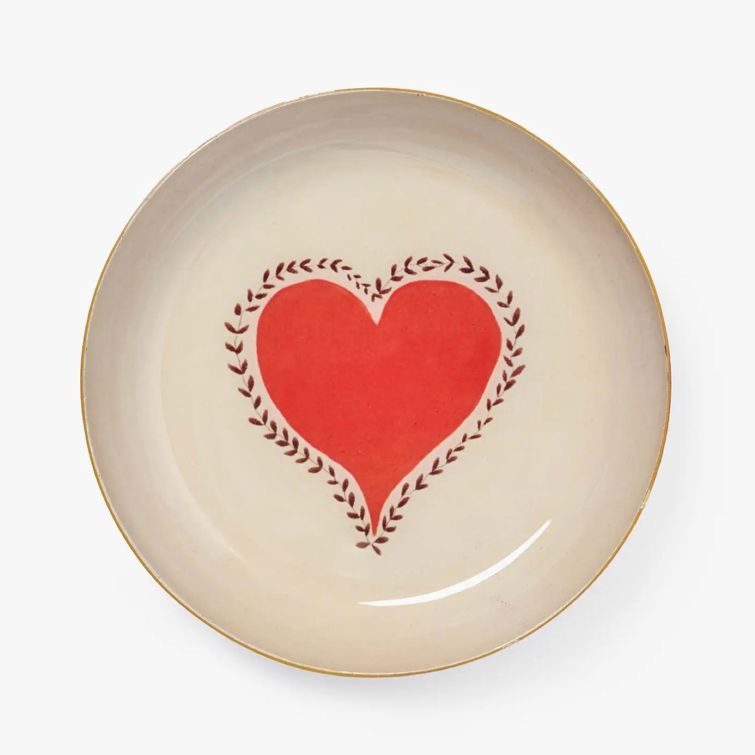 Round Enamel Tray Heart
