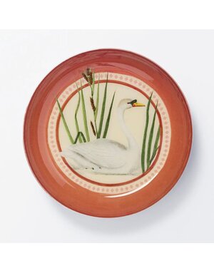 Round Enamel Tray Swan