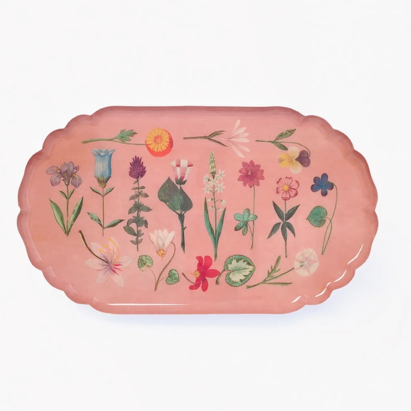 Scalloped Tray Festival Of Flowers