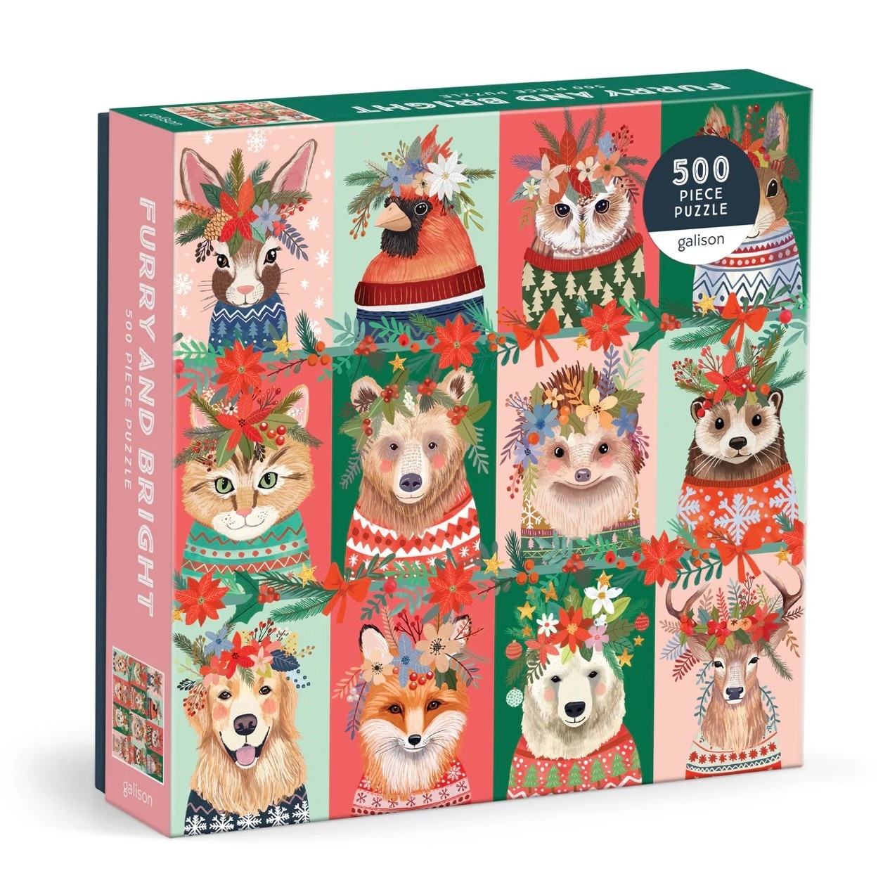 Galison 500 Piece Puzzle Furry and Bright