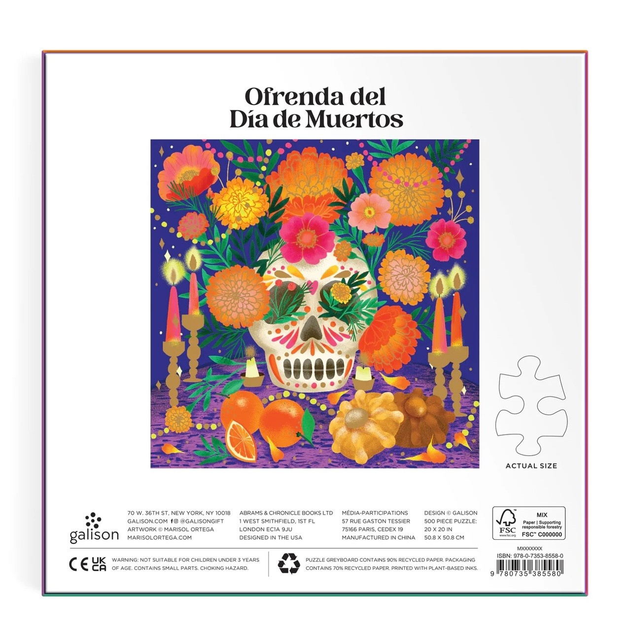 Galison 500 Piece Puzzle Día De Muertos