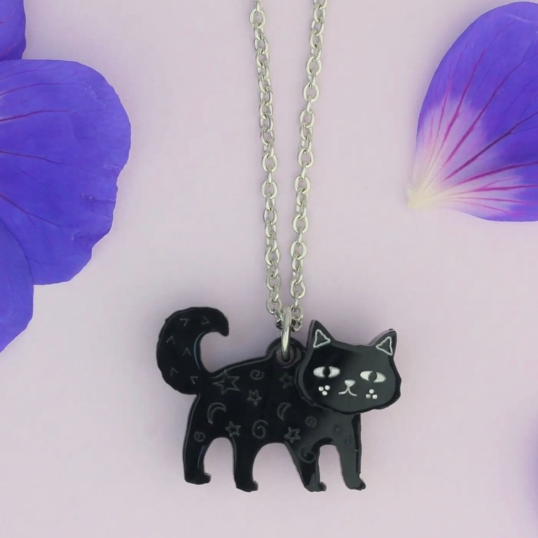 Black Cat Charm Necklace