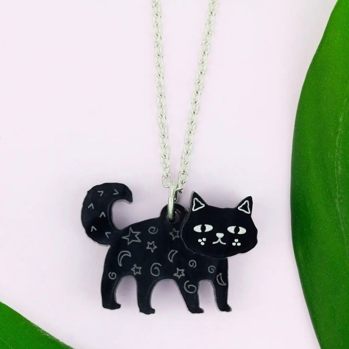 Black Cat Charm Necklace