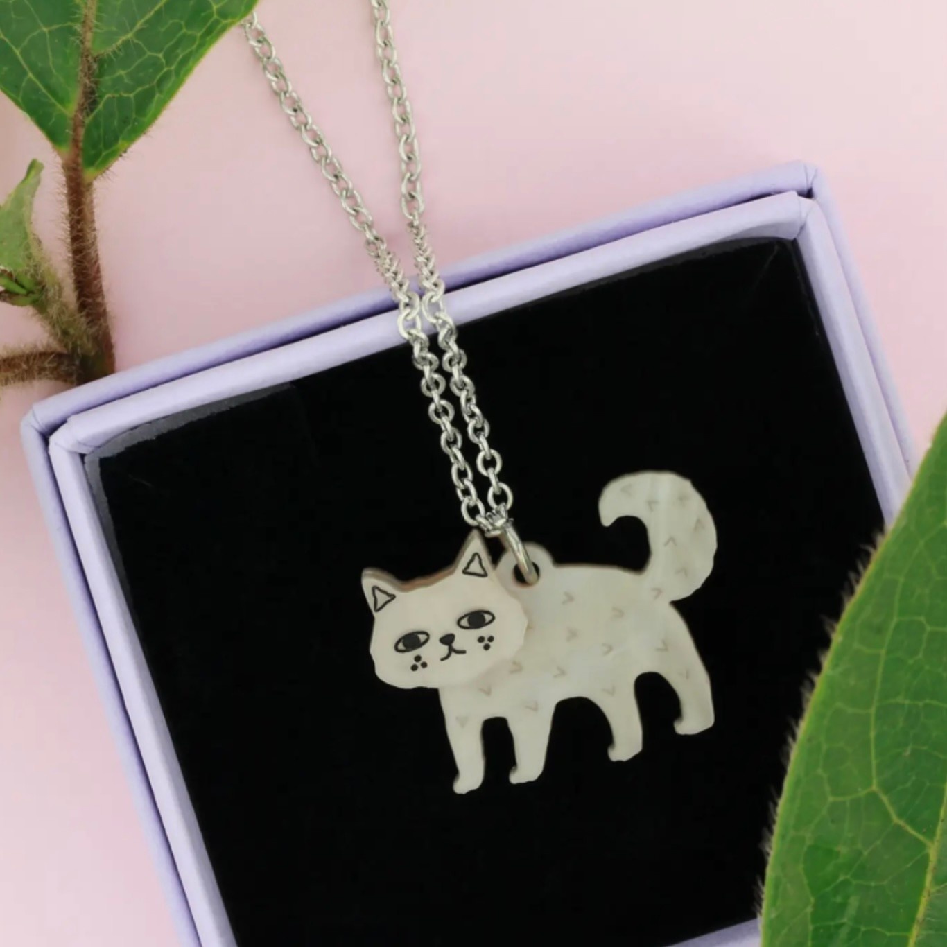 Cream Cat Charm Necklace
