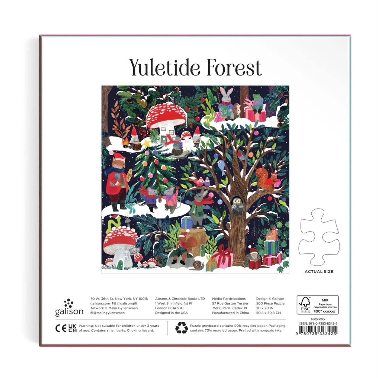 Galison 500 Piece Puzzle Yuletide Forest