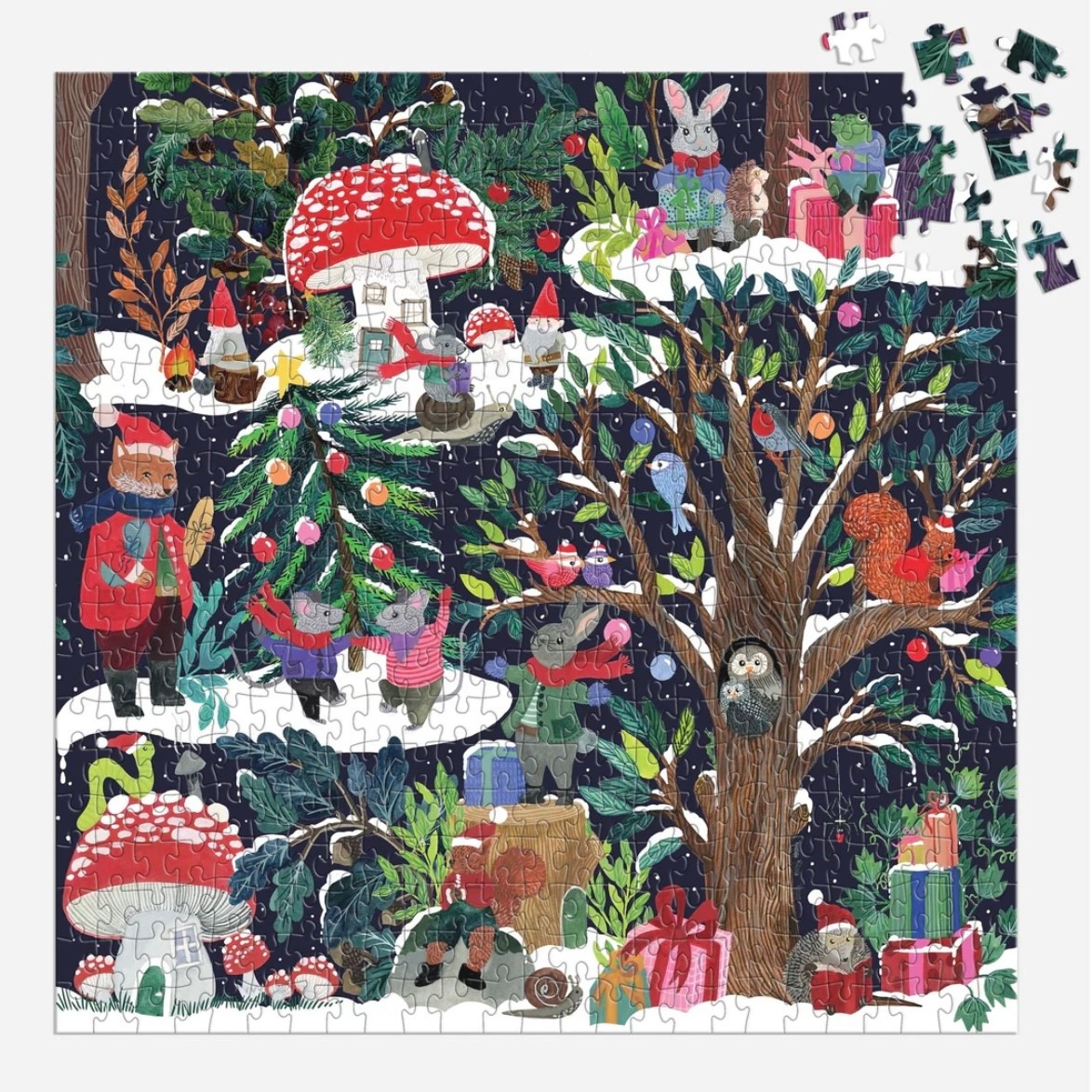 Galison 500 Piece Puzzle Yuletide Forest