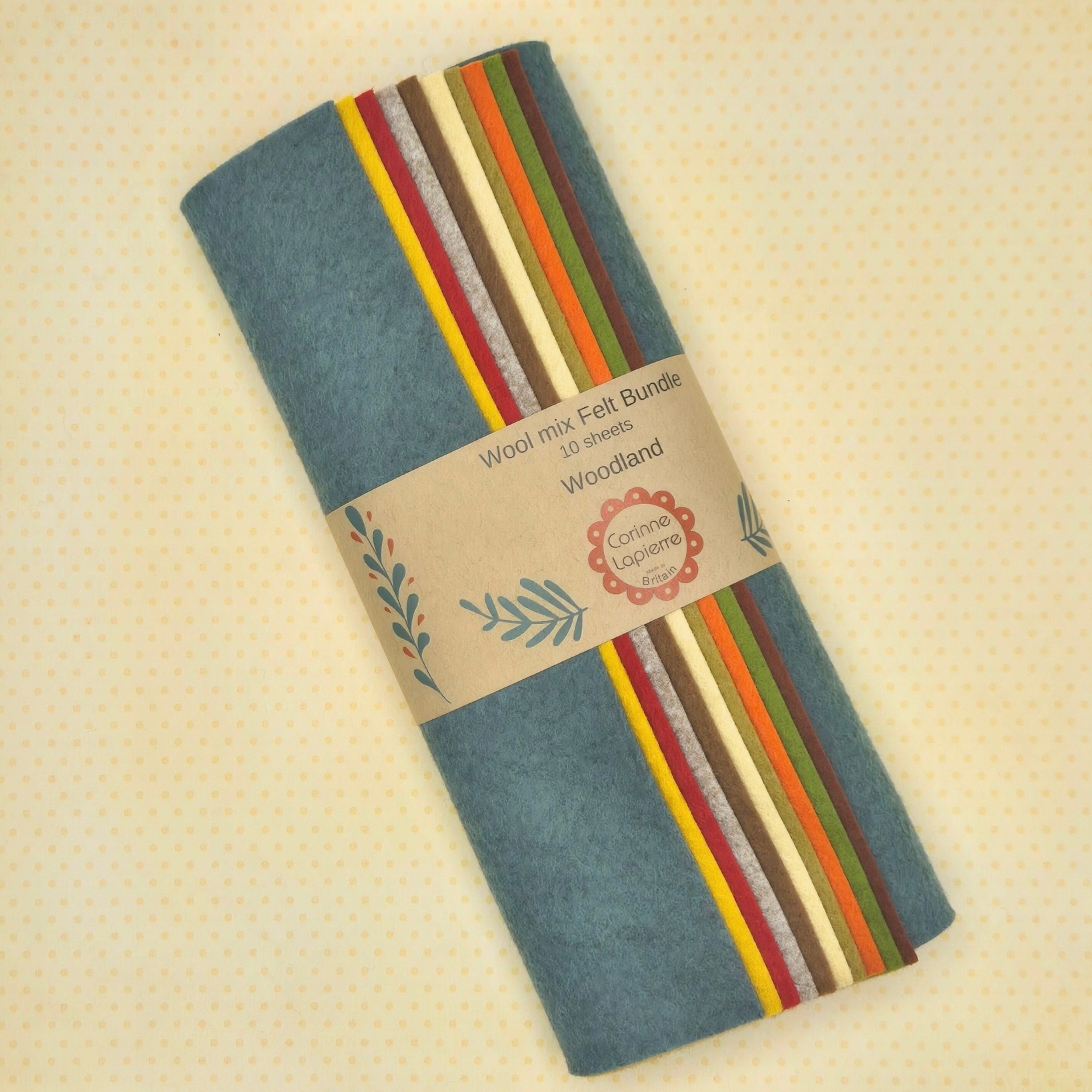 Corinne Lapierre 10 Woodland Colours Felt Sheets